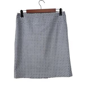 Donna Ricco New York Navy Blue Geometric Patterned Pencil Skirt Size 4 NWOT